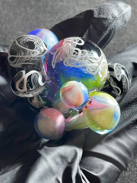 Scomomoanet - Mushroom Cluster Pendant, Rainbow