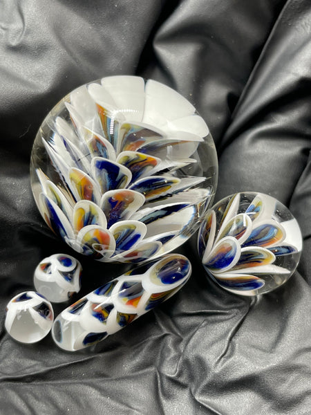 Divleli Glass - 5pc Multicolor Dotstack Implosion Slurper Set