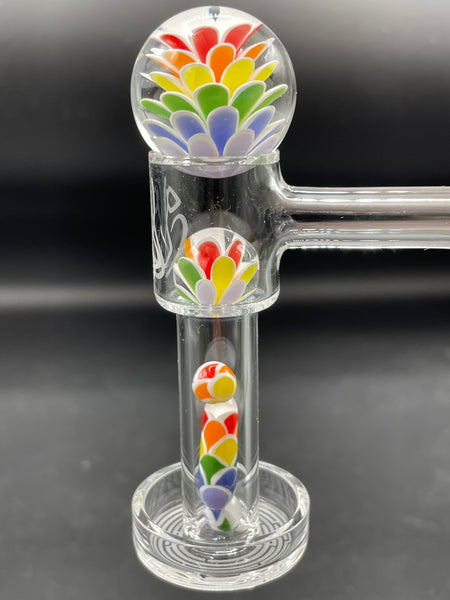 Divleli Glass - 5pc Rainbow Dotstack Implosion Slurper Set