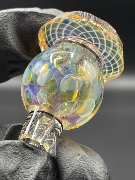 Brick Glass - Fumed/Faceted Bubble Cap #1