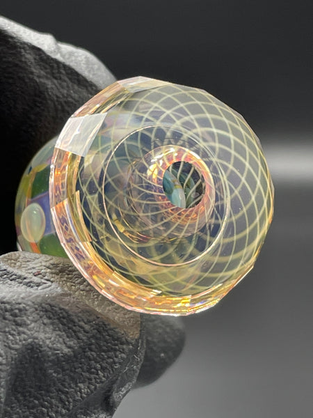 Brick Glass - Fumed/Faceted Bubble Cap #1